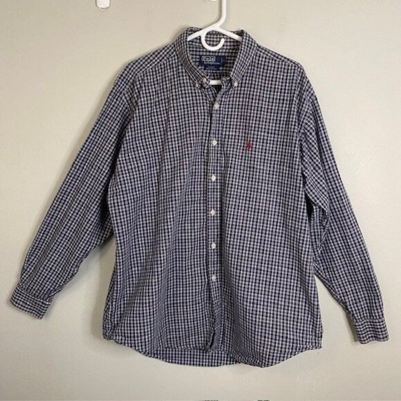 VTG Polo Ralph Lauren Blake Size XXL Men's Plaid Heavy Cotton Button Up Shirt - Picture 3 of 10